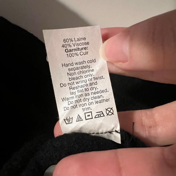 MADEWELL Structured Sweater Black Wool Leather Trim Size XXS - Picture 12 of 12